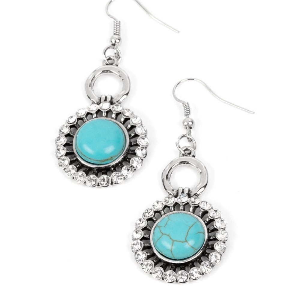 Silver and Turquoise Dangle Earrings